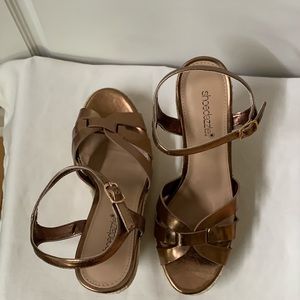 Bronze Wedge sandals - Never Been Worn